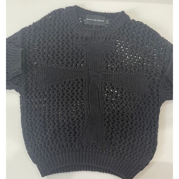 Racer Worldwide Safety Pin Cross Sweater Size S Black - Picture 2 of 7